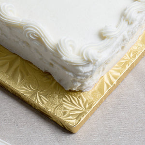 Enjay Converters - 1/2 Sheet Single Wall 13.75" x 18.75" Scallop Embossed Gold Cake Board, 50 Per Case - SW18341334SGEMB