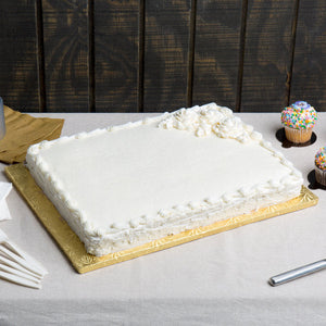 Enjay Converters - 1/2 Sheet Single Wall 13.75" x 18.75" Scallop Embossed Gold Cake Board, 50 Per Case - SW18341334SGEMB