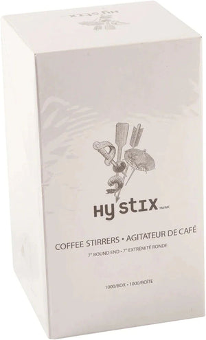 Hy-Stix - 7" Wooden Round End Coffee Stirrers , 1000/Box - 80-414C