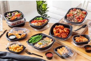 Pactiv Evergreen - 24 Oz Black Rectangle Takeout Container Base Medium Microwavable, 295/Cs - YCN846240000
