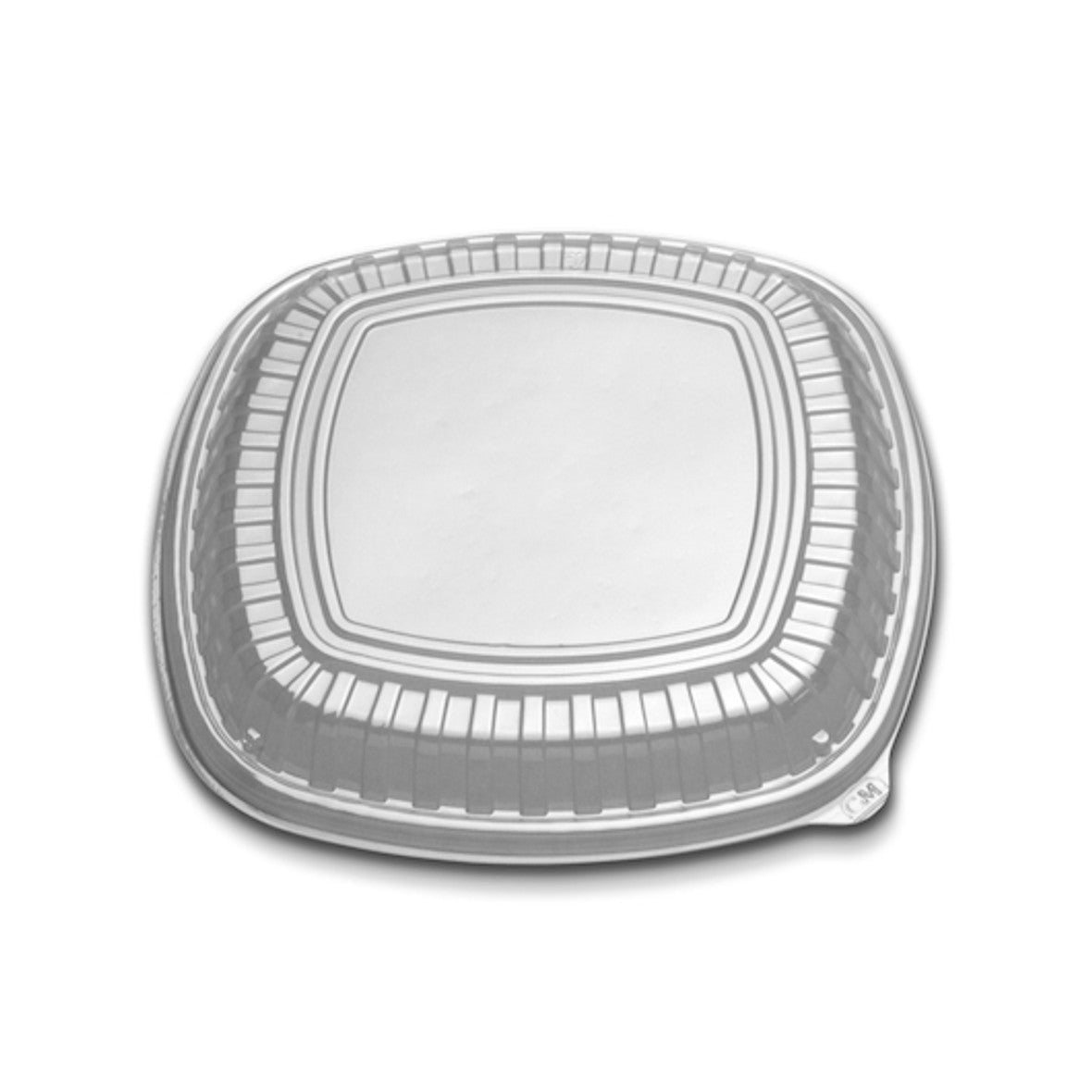 D&W Fine Pack - 7" CL213-070-1 Clear Forum Square Low Dome Lid for Tray, Pack of 432 - DWCL21307