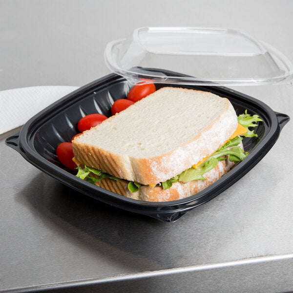 Dart Container - 24 Oz Black Square Presentabowl with C2464BDL Lid, Pack of 252 - DRTB24SB