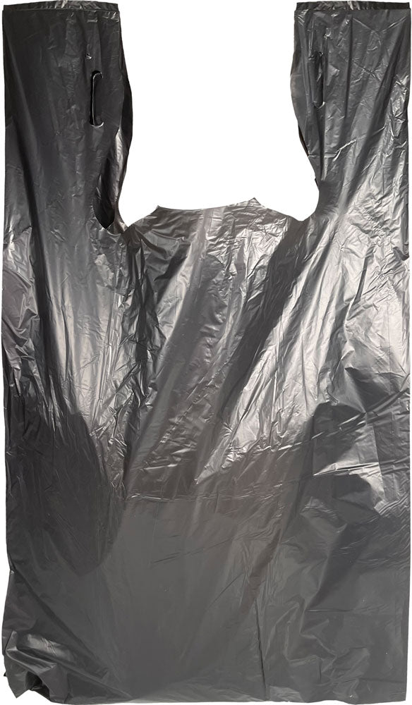 RiteSource - 11.5" x 7" x 21" S5 HD Plain Black T shirt Bag, Pack of 1000 - RSTHDS5B