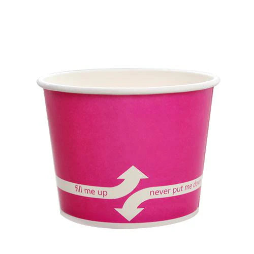 Karat - 12 Oz, 100 mm Rim Pink Paper Food Container, Pack of 1000 - KARCKDP12P
