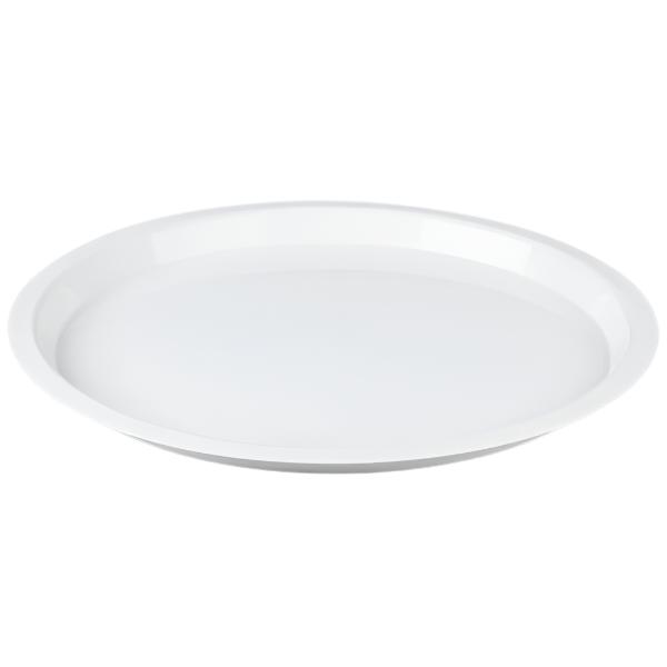 Fineline Settings - 16" Polypro White High Rim Reform Round Serving Trays  - FNLHR16PPWH