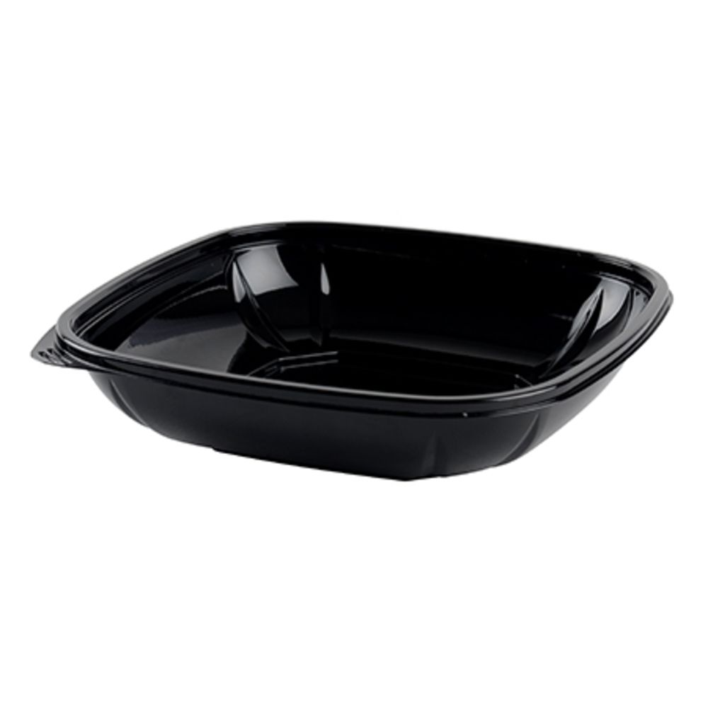 Fineline Settings - 24 Oz PET Black Square Bowl, Pack of 300 - FNL15024MBK