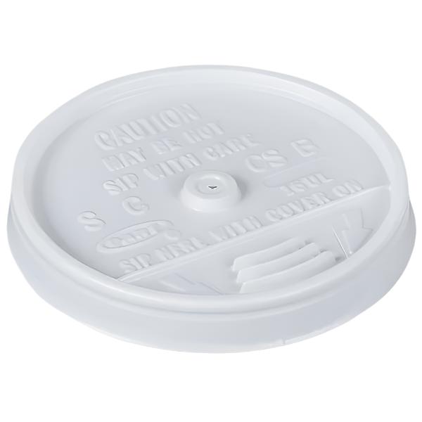 Dart Container - 12-24 Oz White Plastic Sip Thru Lid, Pack of 1000 - DRT16UL