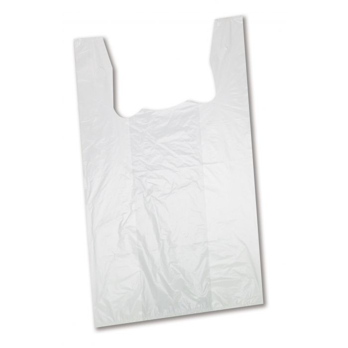 Ritesource - 11" X 6" X 20", S3 HD Plain White T-Shirt Bag, Pack of 1000 - 050247