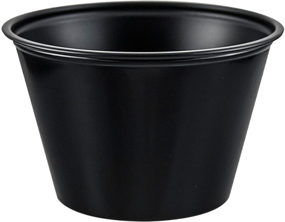 Dart Container - 4 Oz Solo Souffles Black Plastic Portion Cups, 250 Per Case - P400BLK