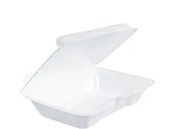 Dart Container - 9.25" x 6.38" x 2.6" Foam Hinged Container, Pack of 200 - DRT206HT1R