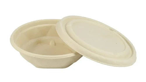 Fineline Settings - Bagasse Round Flat Lid for Bowl, Pack of 300 - FNL42RBFL