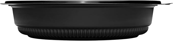 32 Oz Round Black Microwavable Container Combo with Clear Lid, Pack of 150 - HPGBB8399S