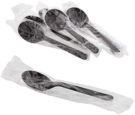 Crystalware - Heavy Black Wrapped Soup Spoon, Pack of 1000 - CSWSIWSSHWPPB1000