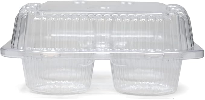 Detroit Forming - 6.75" x 6.75" x 2.8" 4 Compartment Cupcake/Muffin Hinged, Pack of 250 - DFILBH6404