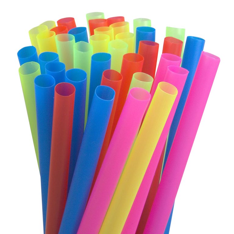 Crystalware - 8" Assorted Colors Wrapped Bubble Tea Spike Straw, 24x100/cs - CSWSBTAC100