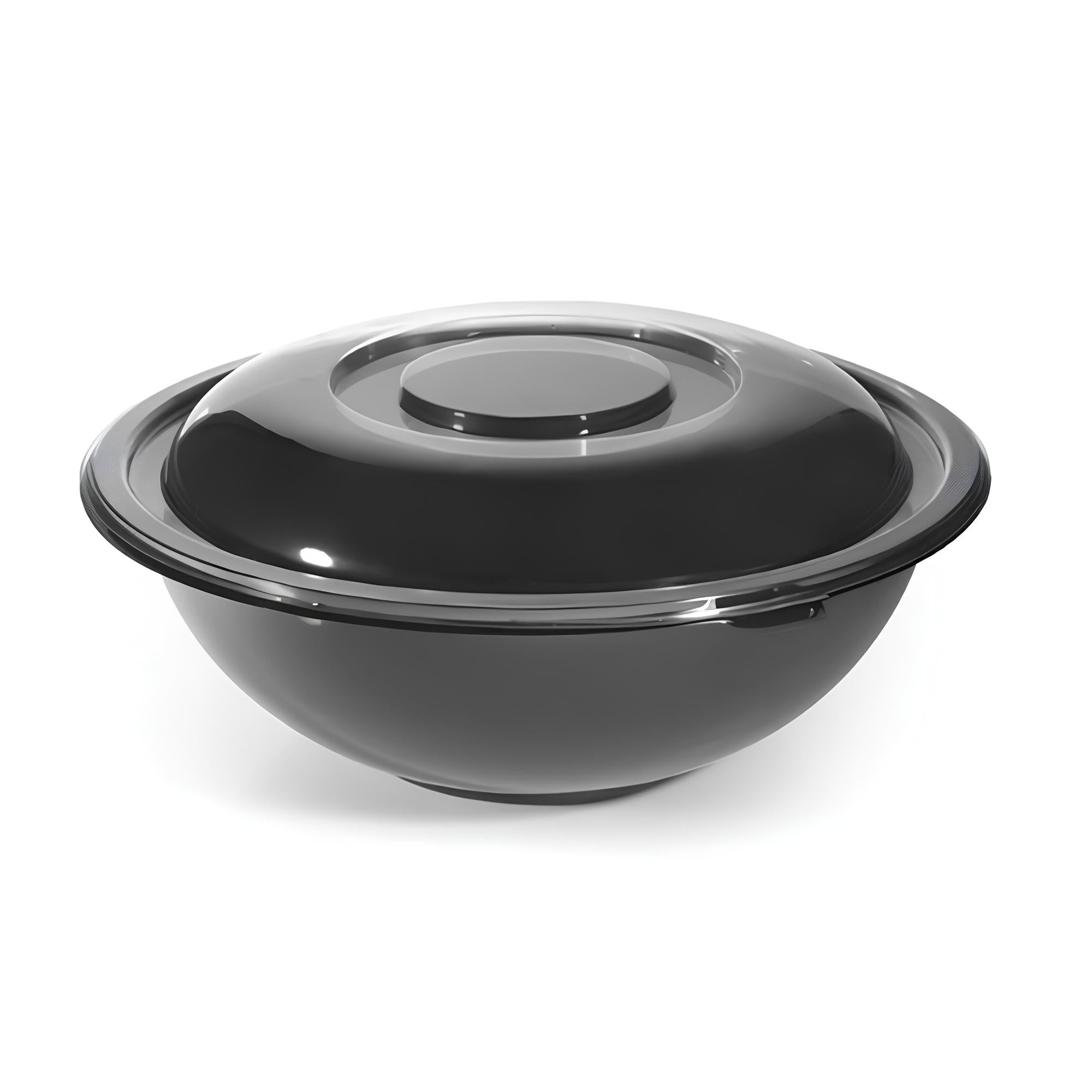 Fineline Settings - 80 Oz PET Black Salad Bowl, Pack of 25 - FNL5080BK