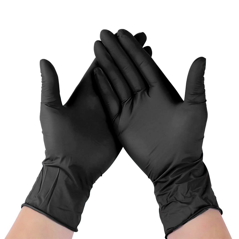 Amercare - Large Black Nitrile Exam Gloves, 10x100/cs - AMC14003