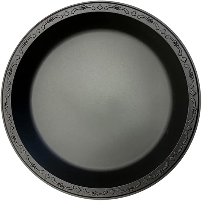Ecopax - 9" Black Plate Pebble, Pack of 400 - ECOPP091BK