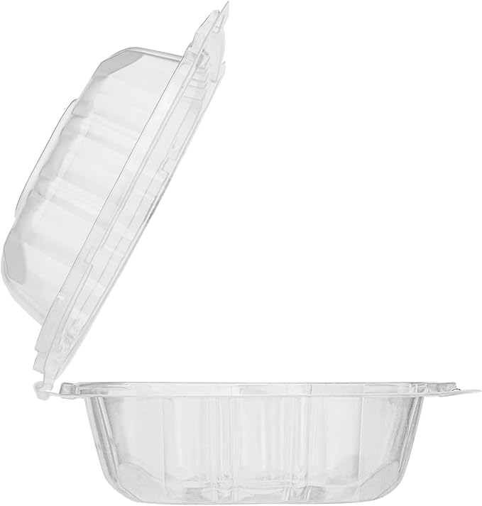 Karat - 6" x 6" Polypropylene Clear 1 Compartment Hinged Container, 300/cs, 24/sk - KARHC66PP1C