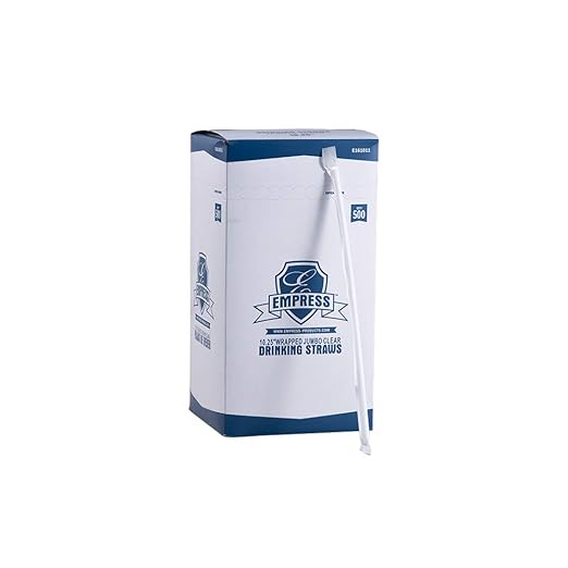 Empress - 10.25" Clear Paper Wrapped Jumbo Straw,  4 x 500/Cs - EMPE161011