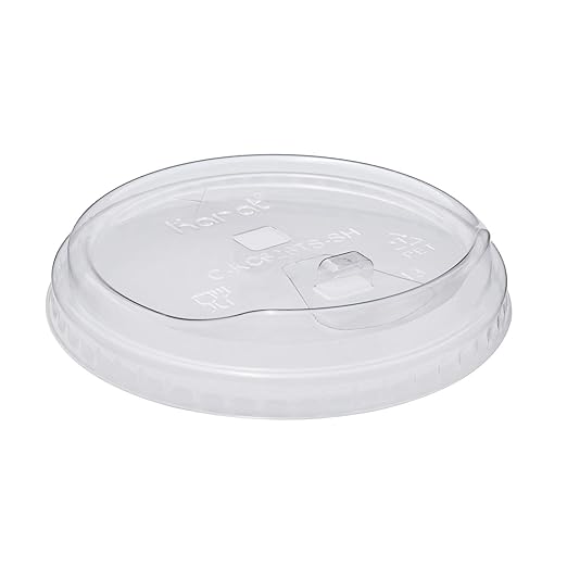 Karat - PET 98 mm Rim Straw Slot Lids for 12-24 Oz Paper Cups, Pack of 1000 - KARCKC626TS