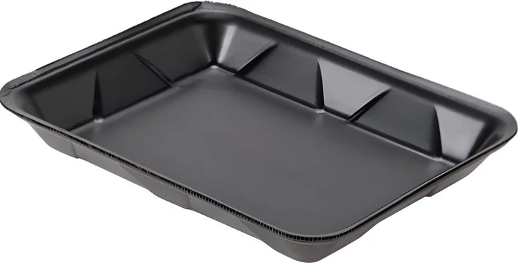 Dyne-A-Pak Inc. - 8.5" x 4" x 1" Black Foam Tray, Pack of 500 - 555398
