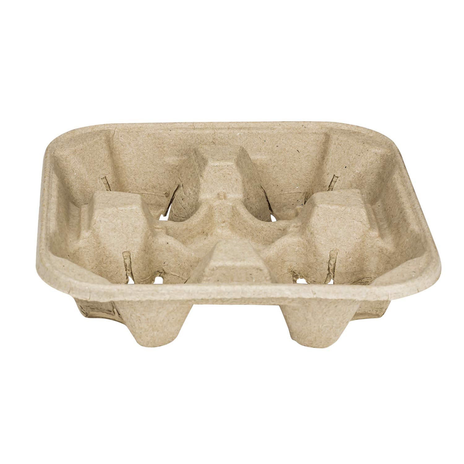Karat - Fiber Natural 4 Cup Carrier Fits for 8-32 Oz Cups, 300/cs, 24cs/sk - KARC5000
