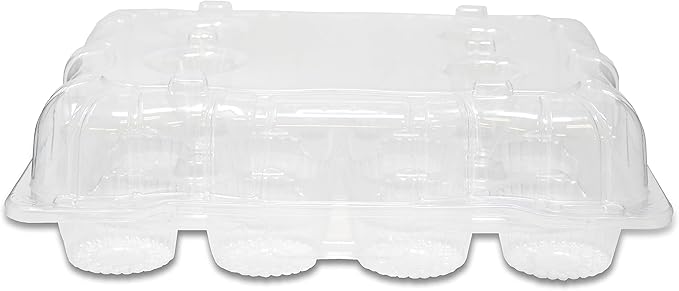Detroit Forming - 13" x 10.3" x 3.6" 12 Compartment Cupcake/Muffin Hinged Container, Pack of 100 - DFILBH9222