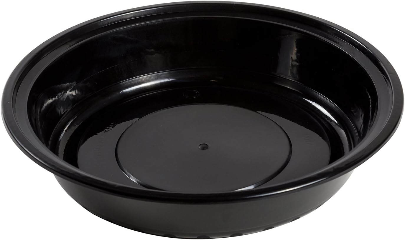 Crystalware - 9" Plastic Black Round Container Combo with Clear Lid, Pack of 150 - CSWP48CRB150