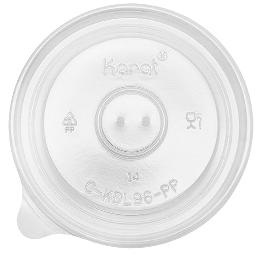 Karat - Polypropylene 96 mm Rim Gourmet Line Vented Clear Flat Lids For 6-10 Oz  Food Containers, Pack of 1000 - KARCKDL96PP