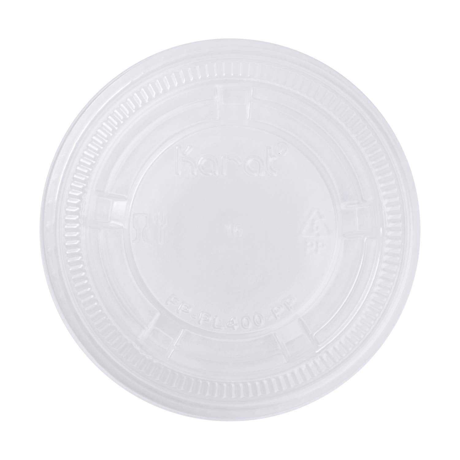 Karat - PET Portion Cup's Lids Fits 3.25, 4oz & 5.5oz Cups, Pack of 2500 - KARFPPL400PET