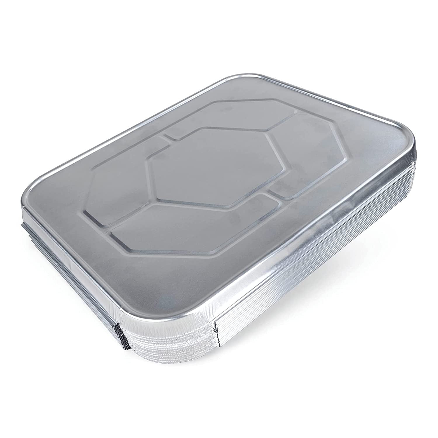 Crystalware - 21" x 13" Aluminum Deep Full Steam Table Foil Lid, Pack of 50 - CSWFLFSD50