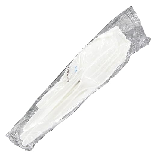 Empress - Medium Weight White Polypro Knife, Fork, Teaspoon, S&P, Napkin, Cutlery Kit, Pack of 250 - EMPE176000