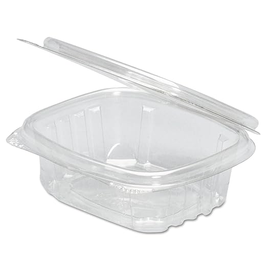 Genpak -  4.25" x 3.63" x 1.25", 4 Oz Plastic Hinged Deli Container, Pack of 400 - 2353072