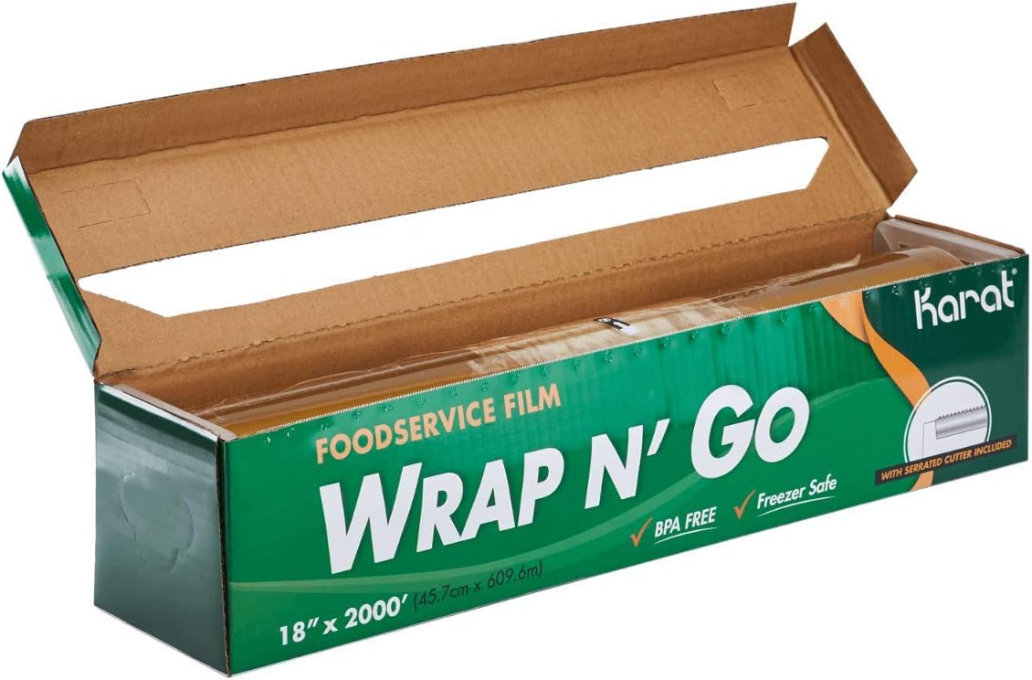 Karat - 18" x 2000 ft. WRAP N’ GO Foodservice Film with Serrated Cutter - KARFWWNG1820