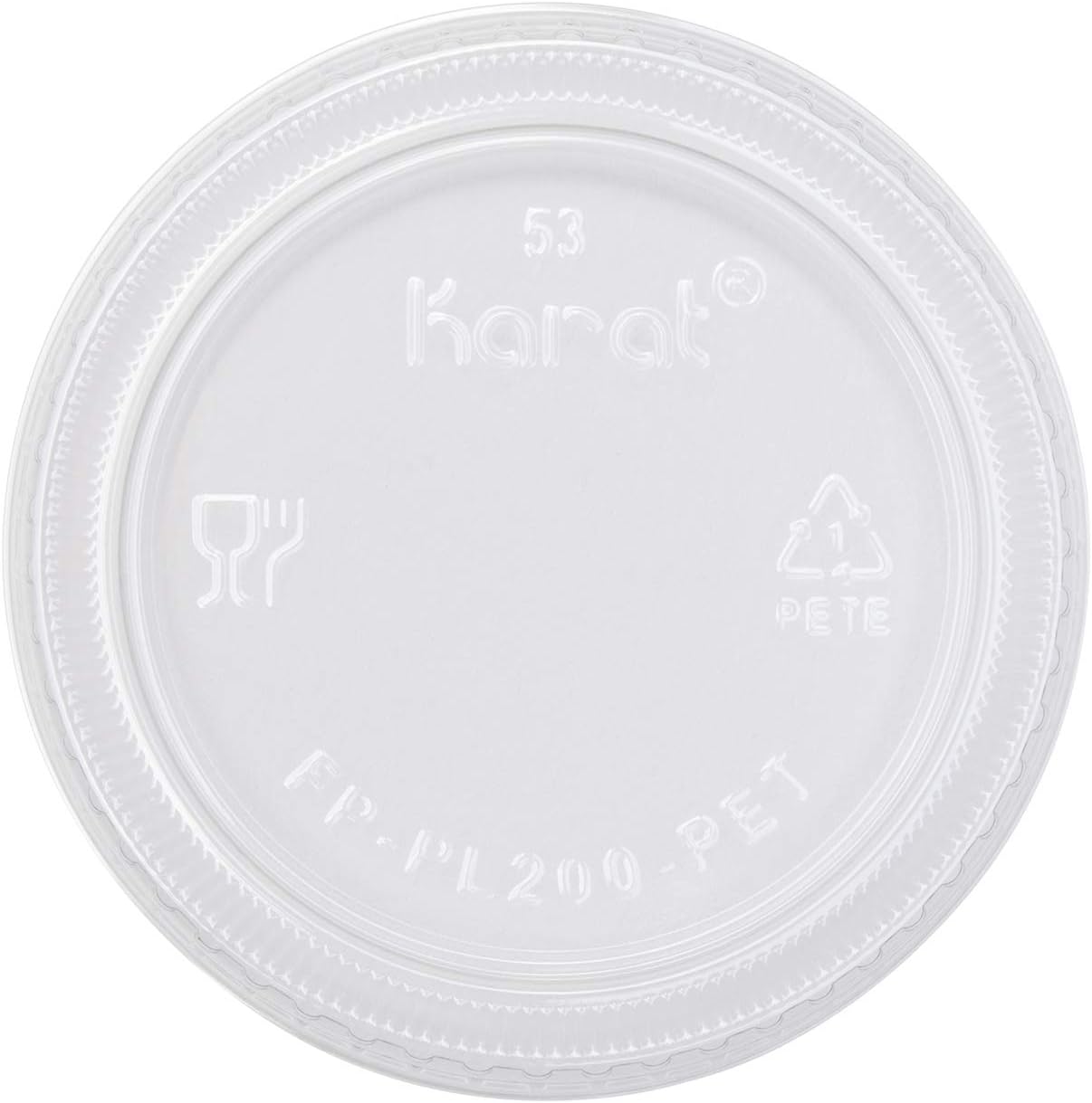 Karat - PET Portion Cup's Lids Fits 1oz, 1.5 Oz & 2 Oz Cups, 2500/cs, 54cs/sk - KARFPPL200PET