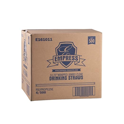 Empress - 10.25" Clear Paper Wrapped Jumbo Straw,  4 x 500/Cs - EMPE161011