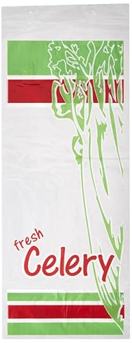 Elkay Plastics - 6" x 14.5" x 3.5", Printed Celery Bag, 1M/cs - ELK10F06143BGWCLRY