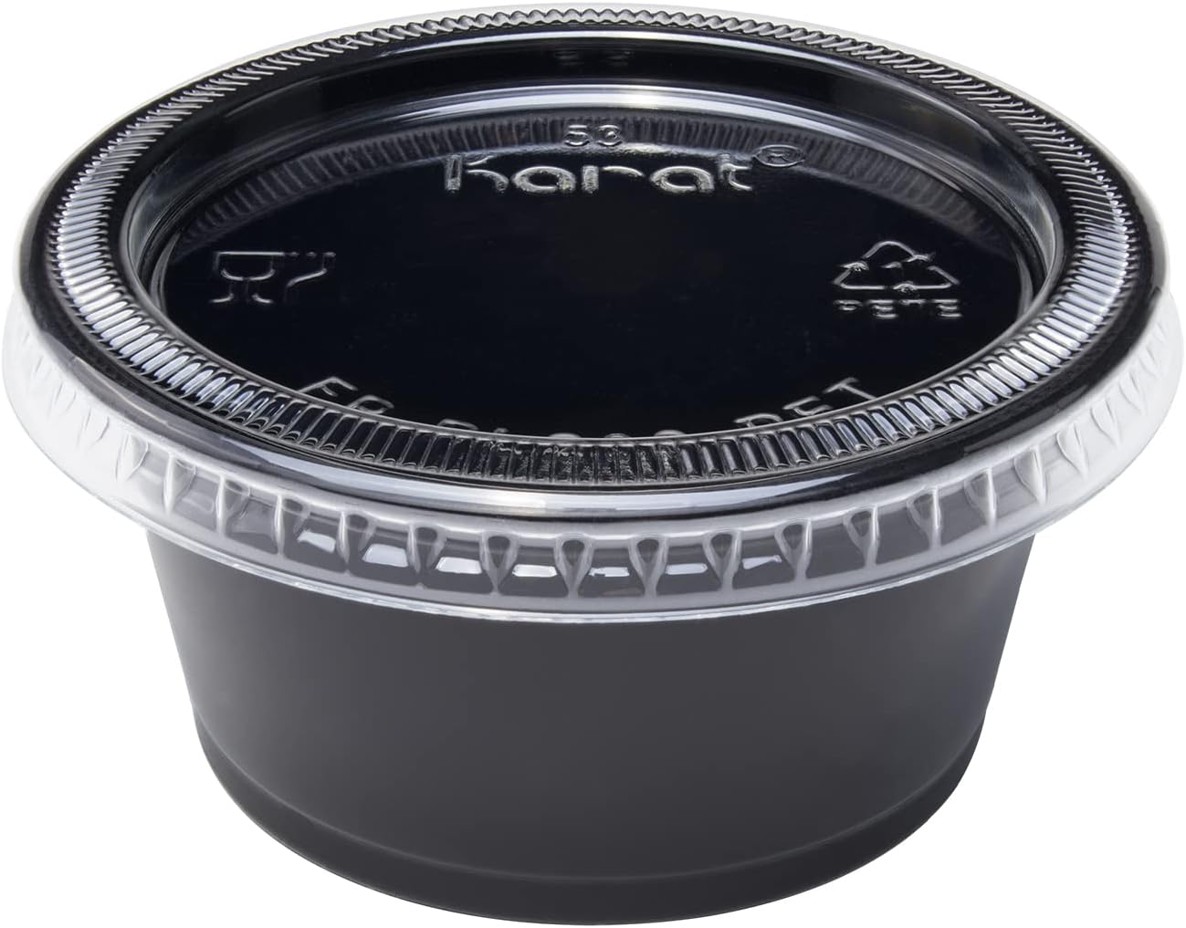 Karat - PET Portion Cup's Lids Fits 1oz, 1.5 Oz & 2 Oz Cups, 2500/cs, 54cs/sk - KARFPPL200PET