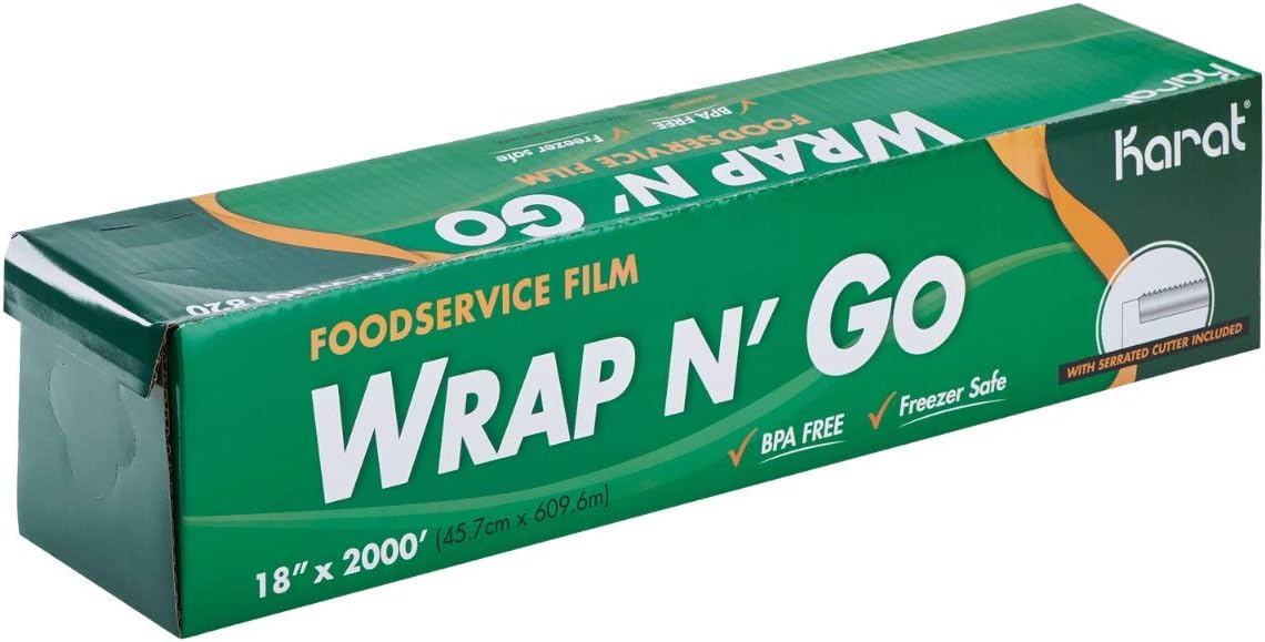 Karat - 18" x 2000 ft. WRAP N’ GO Foodservice Film with Serrated Cutter - KARFWWNG1820