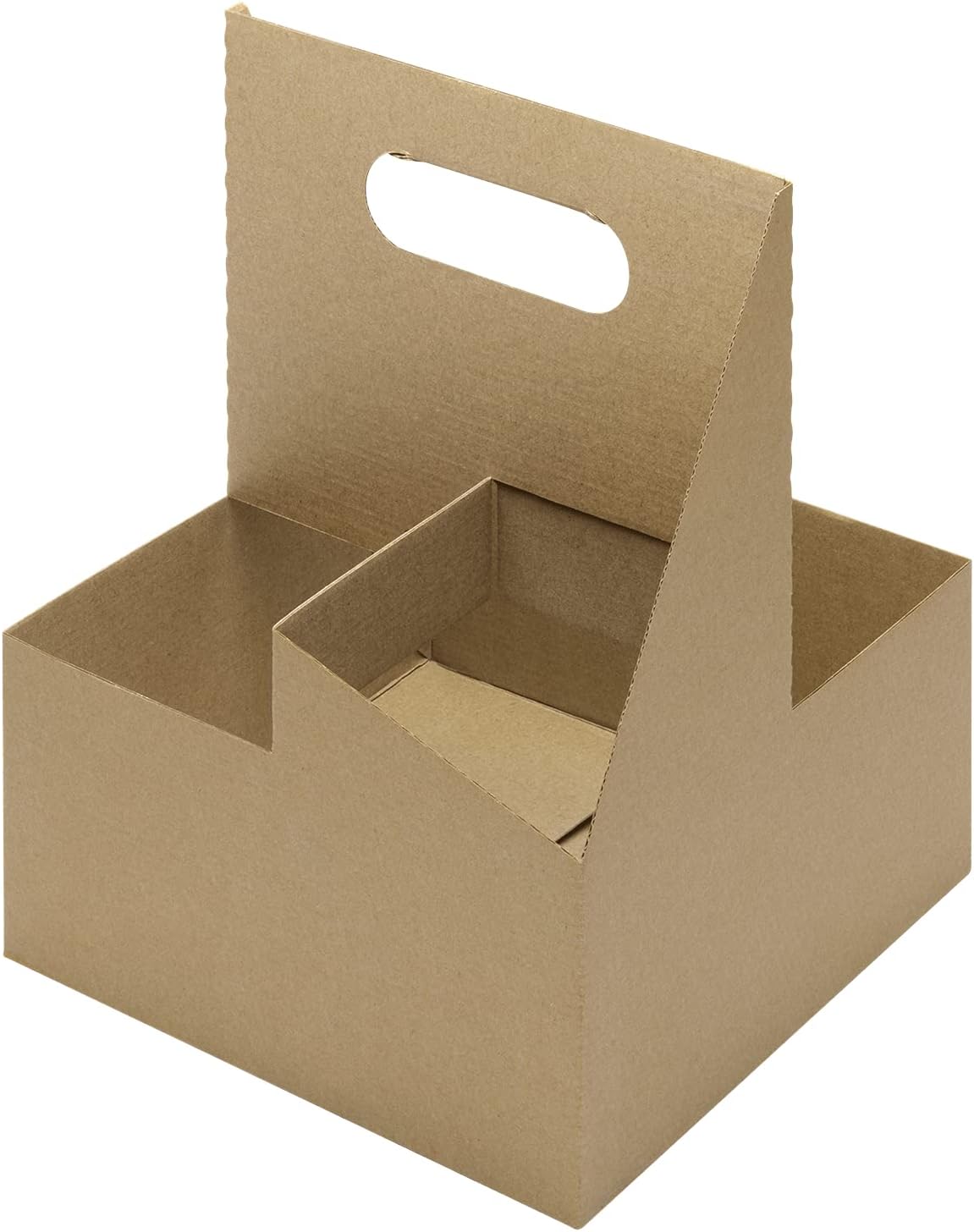 Karat - Paperboard 4 Cup Carrier With Handle Kraft Fits for 12-32oz Oz Cups, 200/cs, 24cs/sk - KARC5500K