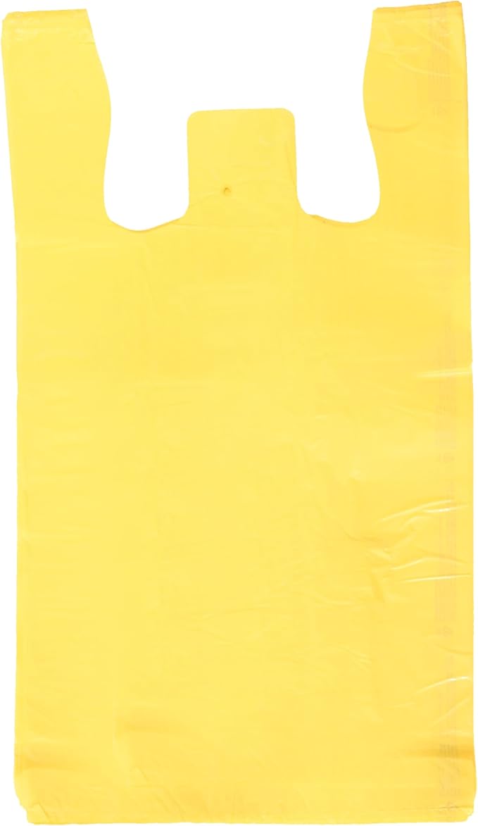 RiteSource - 11.5" x 7" x 21" S5 HD Plain Yellow T shirt Bag, Pack of 1000 - RSTHDS5Y