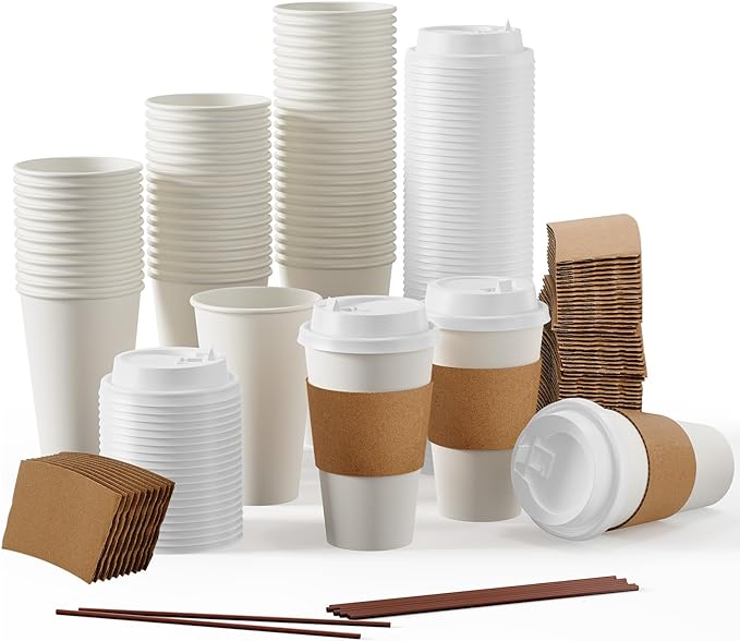 Crystalware - 16 Oz Paper Coffee Design Hot Cup, 20x50/cs - CSWPHC162050CD