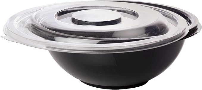 Fineline Settings - 160 Oz PET Clear Salad Bowl Flat Lid, Pack of 25 - FNL5160CL