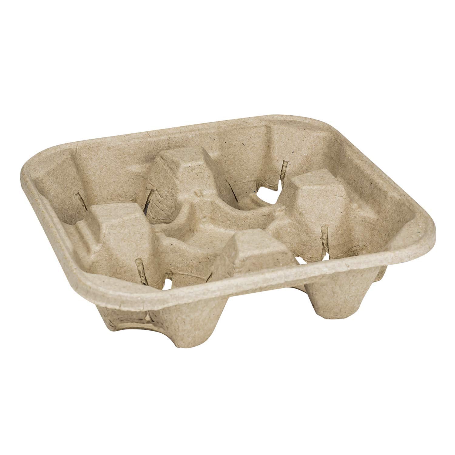 Karat - Fiber Natural 4 Cup Carrier Fits for 8-32 Oz Cups, 300/cs, 24cs/sk - KARC5000
