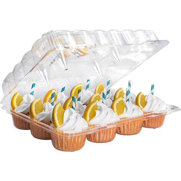 Detroit Forming - 12.75" x 18" X 3.75" 24 Compartment Cupcake/Muffin Hinged Container, Pack of 50 - DFILBN9824