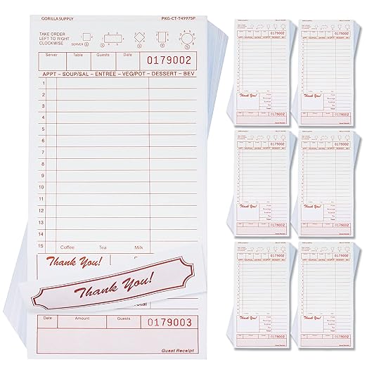 Direct Paper Supply - 4.25" x 7.25" Carbonless 2 Ply Tan Guest Checks, 8x250 Per Case - DIRT4797SP