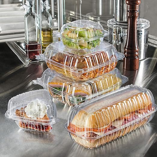 Dart Container - 8.3" x 8.3" x 2" Clear Shallow Hinged Container, Pack of 250 - DRTC89PST1