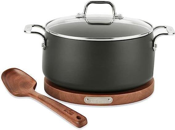 All-Clad - 6 QT HA1 Non-Stick Dutch Oven With Lid, Trivet and Serving Spoon - E100S274