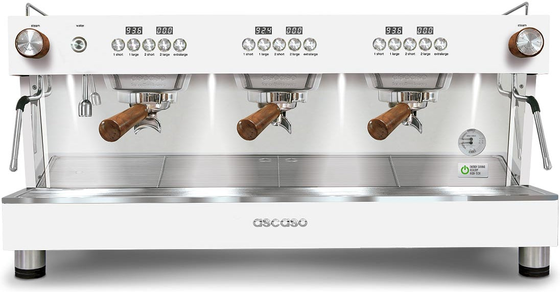 Ascaso - Barista T One 3 Group Espresso Machine White/Wood - BT..9U (Special Order Item, ETA 3-4 Weeks)